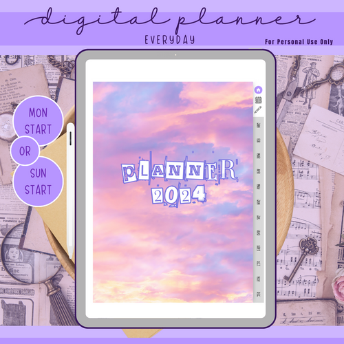 2024 Everyday Digital Planner - Clouds Away Edition