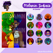 Load image into Gallery viewer, A5 Vertical Calendar - Melanin Zodiacs